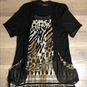 Leopard print blouse shirt sweater